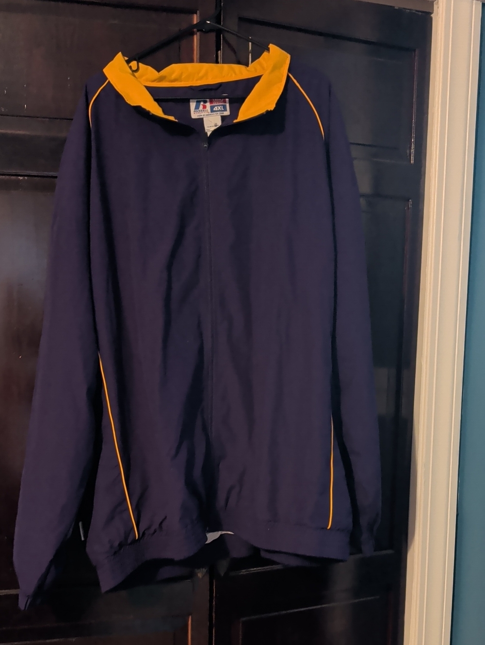 Classic Navy and Gold Men's Full-Zip Jacket